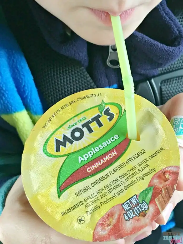 Applesauce with a straw